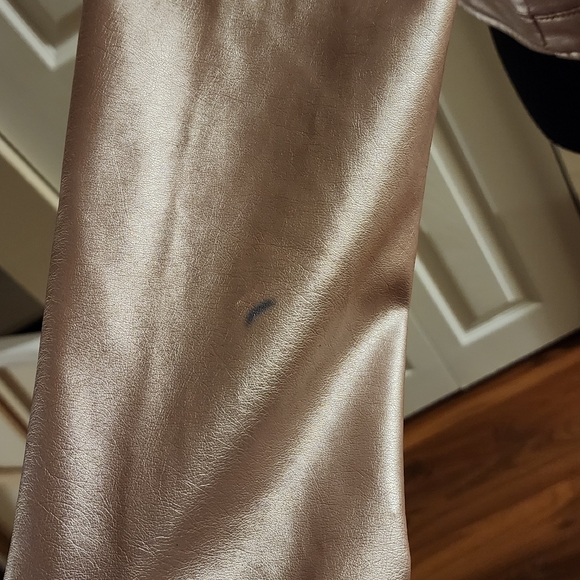 Rose Gold faux Leather Jacket. - Picture 7 of 7